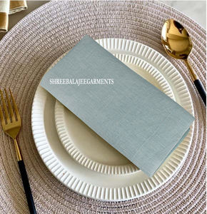 ผ้าเช็ดปากผ้าลินิน100% แบบแฮนด์เมดเครื่องบินจัดงานแต่งงานสไตล์ยุโรปทรงสี่เหลี่ยมจัตุรัสซักได้เป็นมิตรต่อสิ่งแวดล้อม - Product Image 2