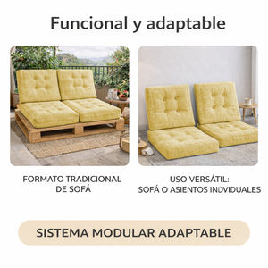 4 coussins de palettes de jardin indépendants pour l'extérieur, 80x60 cm (assise), 50x60 cm (dossier), épaisseur 12 cm, durables pour usage extérieur - Product Image 6