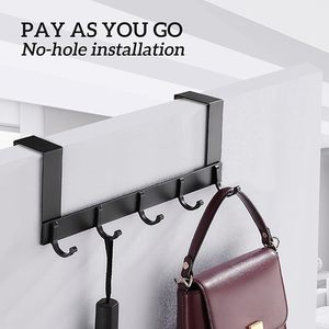 Over Door Hanger With Metal Over the Door Towel Hooks Decorative Over Door Organiser With Black for Coat Scarf Bag Towel Key Cap - Product Image 4