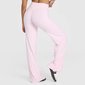 Pantalones de Yoga de Cintura Alta para Mujer con Logotipo Personalizado - Talla Grande, Pierna Ancha, Leggings con Corte Acampanado Extendido - Product Image 5