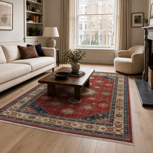 Netline Home Heritage Medallion Crimson Red Traditional <b>Washable</b> <b>Rug</b> - Product Image 1