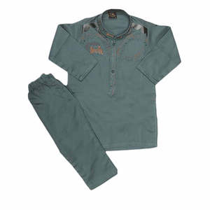 Combinaisons kurta shalwar pour nouveau-nés garçons - Vert - Product Image 4