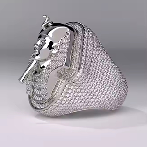 Anillo de compromiso de boda de moissanita de solitario de Plata de Ley 925 personalizado 0.5CT 1CT 2CT 3CT Vvs D para mujer con certificado Gra - Product Image 2