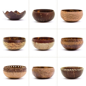 ชุดชามและช้อนกะลามะพร้าวสำหรับภาชนะใส่ไอศกรีมมังสวิรัติทำโลโก้ได้ตามต้องการจากเวียดนาม - Product Image 4