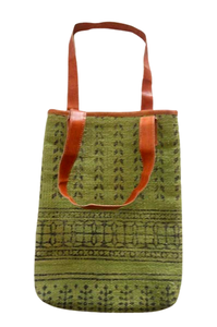 Bolsos de hombro Dhurries de algodón tejidos a mano para mujer con estilo, hermoso diseño para ir de compras y viajar, forro de cuero genuino - Product Image 2