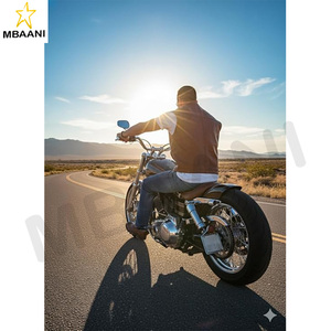 เสื้อกั๊กหนังแท้สำหรับผู้ชาย สีน้ำตาลแทน หนังแกะแท้ สไตล์สตรีท สำหรับขี่มอเตอร์ไซค์แบบลำลอง - Product Image 3