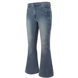 กางเกงขายาวทรงกระดิ่งสไตล์สตรีทแวร์สำหรับผู้ชาย ดีไซน์เนอร์มืออาชีพ ลุคใหม่ แต่งกระดุม มีกระเป๋าหน้าและหลัง - Product Image 3