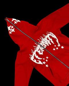 Sweat à capuche personnalisé de haute qualité en éponge française sweat à capuche unisexe avec logo de broderie en chenille intégral avec fermeture éclair hip hop - Product Image 2