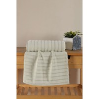 Serviette de toilette micro-coton premium Varol Wave Series 50x90cm, rayée, jacquard, brodée, motif carré tissé, douce pour la maison et les enfants