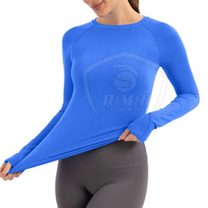Haut de sport pour femme personnalisé avec votre propre design, respirant, écologique, grande taille, manches longues, avec logo personnalisé, en matériau Spandex/Nylon - Product Image 6