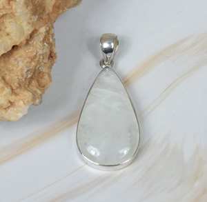 Customized Women Authentic Rainbow Moonstone 925 Sterling Silver Pear Brilliant Shape Bezel Set <b>Handmade</b> <b>Jewelry</b> For Women - Product Image 3