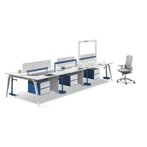 4 kursi mdf laci partisi komersial 2/4/6 orang meja kerja kantor meja staf kubus meja dan kursi set