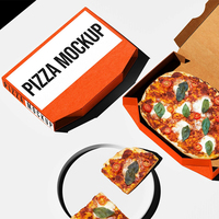 Emballage de conception colorée de logo de marque personnalisé Petites boîtes à pizza rectangulaires orange pratiques de haute qualité