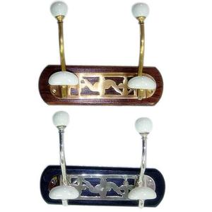 Top Standard Product Wall Hook Wooden Base Indian Handicraft Item Wholesale Luxury Item Antique Brass Unique Design Handmade - Product Image 2