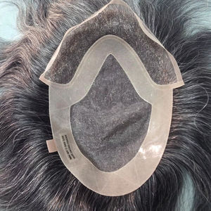 Taz Hair BD Fusion, Cabello Humano Remy con Trama Cosida a Mano, Peluca con Base de Encaje Frontal, Color Mixto 1B, Parches de Cabello Gris, Prótesis Capilar - Product Image 1