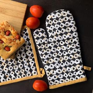 Mitaines de cuisine imperméables et antidérapantes, résistantes à la chaleur, pour barbecue, cuisine, Long format, 100% coton biologique, certificat GOTS, décoration - Product Image 1