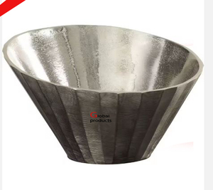 designer silver finished metal stainless steel food and salad serving bowl for hotel restaurant and bar - Product Image 5