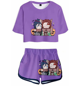 Customizable Logo Graphic Print New Arrival <b>Women's</b> <b>Sets</b> OEM Service Wholesale Durable Breathable Trending <b>2</b> <b>piece</b> <b>set</b> <b>women</b> - Product Image 1