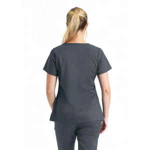 Uniforme médical d'hôpital personnalisé, ensembles de blouses d'infirmière en polyester/coton tissé avec fermeture éclair, unisexe avec logo personnalisé - Product Image 3