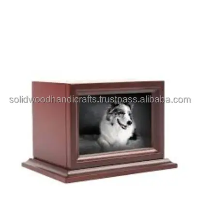 Handmade Wooden Funeral Memorial Pet Cremation Urns Decorative Urn For Dogs Cats Ashes