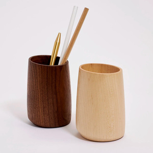 Wooden round holder for mark pen pencil wood desk organizers office <b>accessories</b> organizer holders - Product Image 1