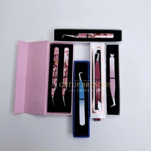 Pince à épiler pour cils GETUP BROSONS IMPEX 90/curve/isolations en acier inoxydable de haute qualité, plusieurs couleurs, pointe lisse, poignée diamantée - Product Image 5