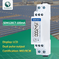 Eastron SDM120 45A Series MID Compteur d'énergie intelligent de communication Modbus/Mbus sur rail DIN entièrement conforme pour bâtiment intelligent