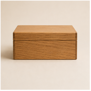 Boîte de rangement pour huiles essentielles en bois avec couvercle, design minimaliste rectangulaire, couvercle à charnières - Product Image 3