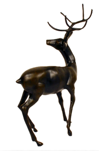 Suministros en miniatura para jardín, escultura de Reno de bronce, artesanías de Metal, figurita decorativa de ciervo antiguo de tamaño real para decoración de Navidad - Product Image 6