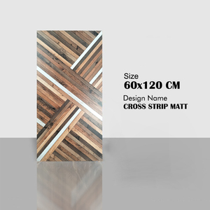 Baldosas de porcelana esmaltada de lujo de 60x120cm Aspecto de piedra de madera y mármol para Villa Baldosas de suelo con aspecto de piedra de madera natural - Product Image 2