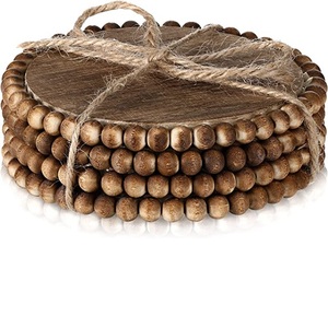 MS-posavasos decorativo de madera maciza, Juego de 4 posavasos para cocina, té, café, Mesa - Product Image 2