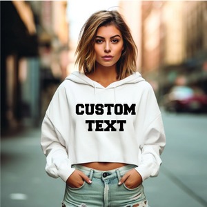 Sudadera de mujer con logotipo personalizado, ropa de calle, sudaderas con cremallera para gimnasio, La mejor moda de entrenamiento, transpirable, ajustada, sudaderas con capucha cortas para mujer - Product Image 1
