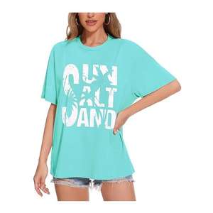 T-shirts surdimensionnés en coton épais pour femmes t-shirt ajusté à épaules tombantes avec logo personnalisé couleurs unies streetwear décontracté BD made Dhaka - Product Image 1