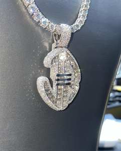 Colgante de diseño de Hip Hop de plata 925 de lujo con diamante de moissanita y bolsa de dinero helado joyería de fiesta personalizable - Product Image 3