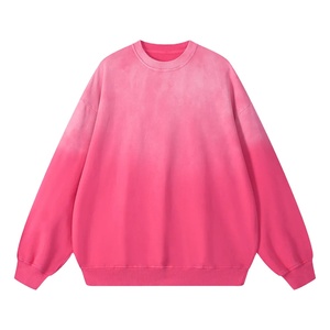 Sweat-shirt en molleton délavé pour hommes et femmes, coupe oversize, col rond vintage, streetwear, impression de logo personnalisé, usine OEM ODM, collection Printemps Soleil 2027 - Product Image 1