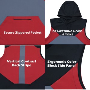 Sudadera con Capucha sin Mangas para Hombre, Estilo Hip Hop, 100% Algodón, Estampada, Holgada e Informal - Product Image 2