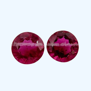 Exportador Indio de Turmalina Rosa Redonda, Par de 2 Piezas, Gema Natural de Corte Brillante Redondo - Product Image 1