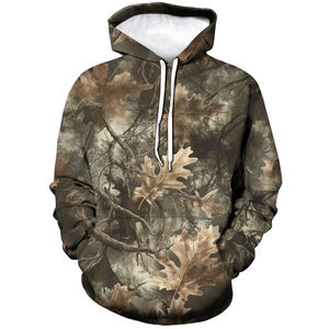 Ropa de calle para hombres adultos Sudadera con capucha de camuflaje de gran tamaño Diseño Estampado de jungla Hombro caído Manga completa Sudaderas con capucha transpirables para hombres adultos - Product Image 3