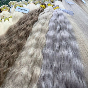 Extensiones de Cabello Humano Vietnamita Virgen al Por Mayor, Ondulado Natural, Tono Rubio Claro, Super Double Drawn, 60 cm - Product Image 1