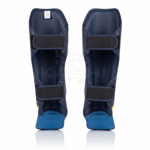 Protège-tibias d'entraînement d'arts martiaux à faible MOQ, ajustables, en cuir PU, antidérapants et légers pour la boxe et le kickboxing - Product Image 2