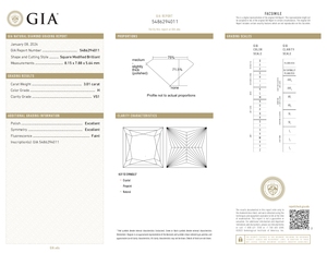 เพชรทรงหลวม3.01กะรัต H Vs1เจ้าหญิงผ่านการรับรอง Gia ของแท้ VS1ตัดเกรด H - Product Image 2