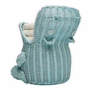 Panier de rangement en rotin fait à la main en forme de rhinocéros adorable, panier décoratif en jonc de mer, organisateur de jouets, chambre d'enfant, panier en osier du Vietnam - Product Image 2