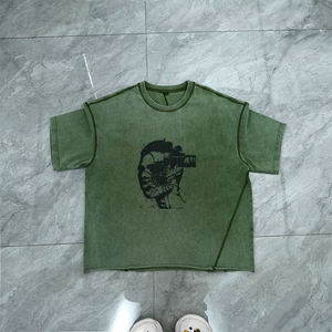 Vintage Graphic 2025 Heavyweight Cotton Custom Acid Wash t <b>Shirt</b> Printing Boxy Cropped t <b>Shirt</b> <b>Men</b> OEM Serviced - Product Image 6
