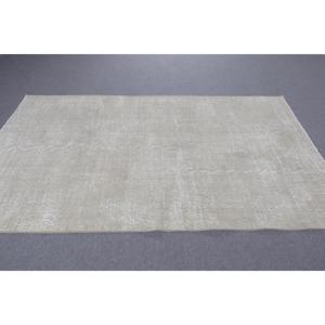 พรมตุรกีโบราณ ขนาด 4.7x7.9 ฟุต พรมขนสัตว์โมร็อกโกสีเทา - Product Image 3