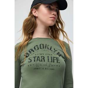 Camiseta Casual de Manga Larga con Estampado Lavado Ácido, 100% Algodón - Product Image 3