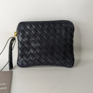 2024, nuevo diseño de alta calidad, bolsos de mano de cuero trenzado negro, bolsos de pañales de cuero, bolsos elegantes al por mayor para monedero Unisex - Product Image 1