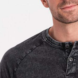 Nouveau T-shirt à manches longues pour homme en denim délavé à l'acide, logo personnalisé, T-shirt à manches longues pour homme en denim délavé à l'acide, T-shirt vintage délavé à l'acide - Product Image 5