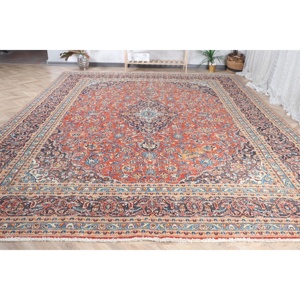 Turkish <b>Runner</b> Rug 0.8x12.6 ft, <b>Red</b> Floral Vintage Wool Rug - Product Image 2