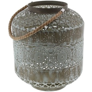<b>Silver</b> Color Unique Design Lantern Manufacturer Set of Two Hammered Candle Lantern Wall Hanging Decoration - Product Image 4