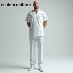 2025 nouvelle infirmière uniformes col en v haut survêtement pantalon gommage ensembles vêtements de travail chirurgicaux dentiste soins infirmiers costume hôpital médecin tenue gommage - Product Image 1